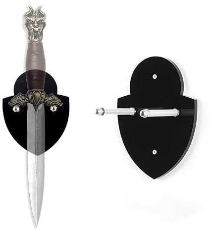 WLSANX Sword Holder, Sword Rack Wall-Mounted, Sword Display Rack, Dagger Holder, Small Sword Holder, Acrylic Vertical Display Rack, Anime Sword Rack, Sword Storage Hangers (Black 1 set)