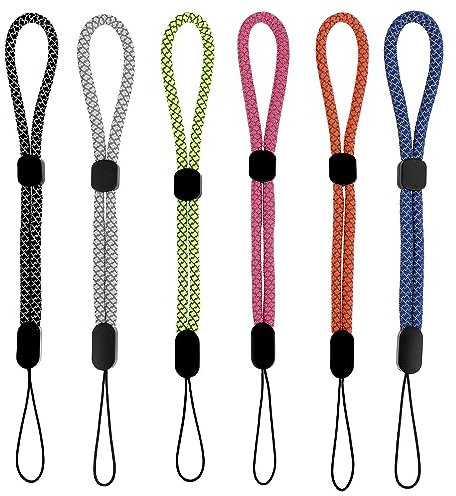 Amaxiu 6 Stück Handschlaufe, Verstellbare Kurze Handhandschlaufe Lanyard Handgelenkschlaufe Universalschlaufe Für Kamera Schlüsselbund Schlüssel Geldbörse USB Stick(Stil A)