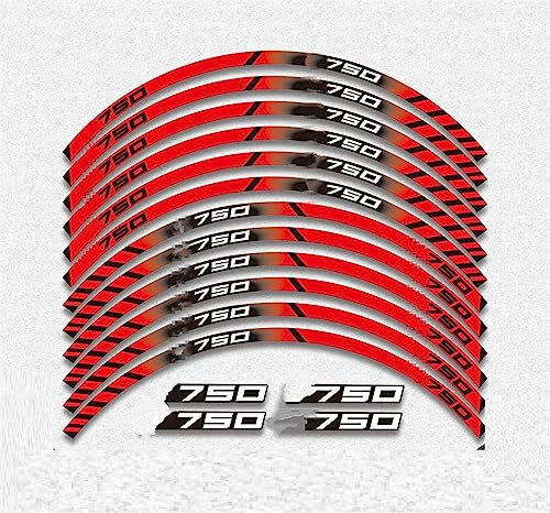 YESKIT 12 Pezzi Accessori Moto Ruota Adesivo Striscia Riflettente Cerchio per Kawasaki Z750 Z 750 Z750 (Color : 4)