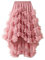 Geagodelia Gonna in Tulle Asimmetrica Metà Lunga Vita Elastica Chic Alla Moda, Rosa B., Taglia unica