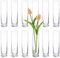 Lot de 12 petits vases cylindriques en verre pour centres de table, petits vases à fleurs transparents faits à la main, décoration de table de mariage, vases simples en vrac, décoration de bureau,