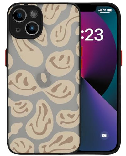 MAYCARI Aesthetic Funny Face Matte Phone Case Designed for iPhone 11 Pro, Translucent Frosted Hard PC Back Soft TPU Bumper Anti-Scratch Ultra Slim Shockproof Case for Girls Boys Women Men(Black)