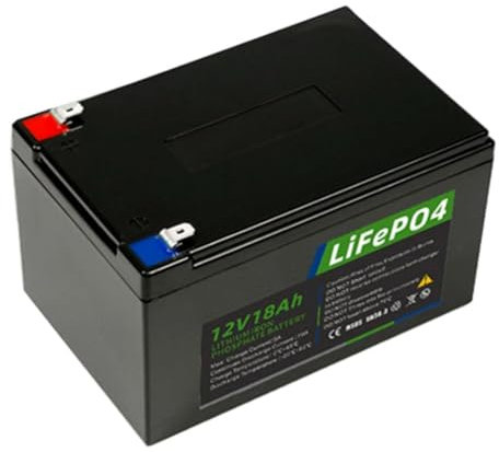 HJGHY Batteria 12V 18Ah Lifepo4 Batteria al Litio Ricaricabile da 12V con Oltre 2000 cicli per Campeggio all'aperto