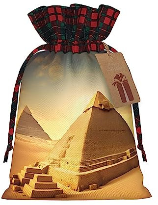 ZISHAK Ägyptische Pyramide in Wüste, Stoff-Geschenktasche, zart gestylt für besondere Anlässe, ideal für Festivals, Jubiläen