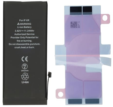 Batteria di ricambio per iPhone XR ad alta capacità 2942 mAh / nuova fabbricazione/adesivo incluso