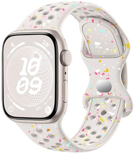 CeMiKa Sport Armband Kompatibel mit Apple Watch Armband 42mm 44mm 45mm 46mm 49mm für Frauen Männer, Umweltfreundlich Silikon Armband für iWatch Series 10 9 8 7 6 5 4 SE Ultra Ultra 2, Polarstern