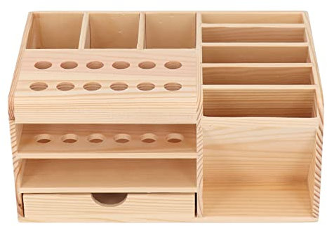 Organizer per Strumenti di Riparazione, Organizer per Cacciaviti, Organizer per Banco da Lavoro, Organizer per Hobby, Scatola Multiscomparto in Legno Sintetico per Strumenti di