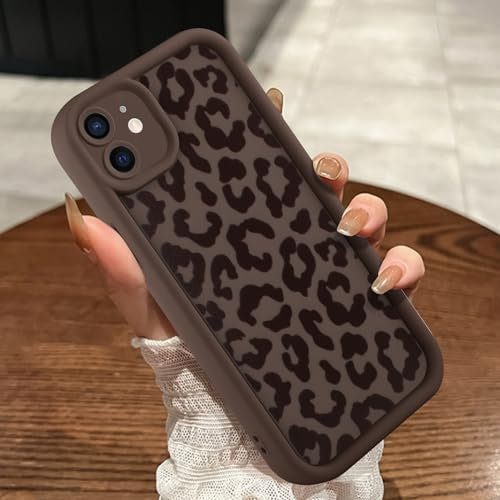 MOWIME Compatible with iPhone 11 Case, Cheetah Print Shockproof Soft TPU Protective Case for Women Girls, Slim Anti Scratch Leopard Case for iPhone 11 6.1 Inch, Brown