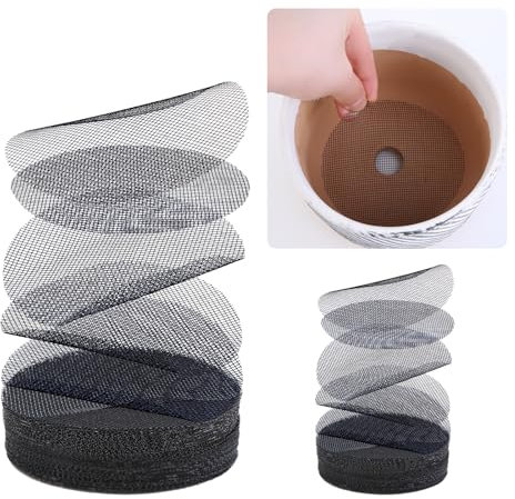 Yanuojie 100pcs Flowerpot Hole Mesh Mat,Plant Potting Round Mesh Mat for Garden Prevent Soil Erosion Drainage Gauze,Diameter 4.5cm*50Pcs,10cm*50Pcs