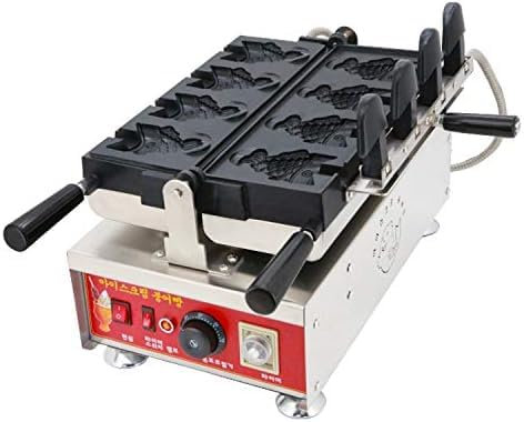 Kolice Commercial Electric Taiyaki waffle Maker, fish shape Ice Cream Taiyaki Machine, Non-Stick Waffle Machine, No-Drip waffle maker, Taiyaki waffle Maker for household, restaurant and kitchen