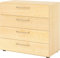 bümö smart Schubladenschrank, Büroschrank 80cm breit in Ahorn mit 4 Schüben - Bürocontainer aus Holz, Container mit Metallgriffen & Soft-Stop Schubladen