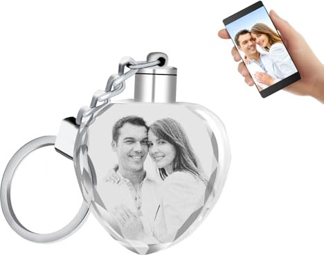 Angry Egg Boy Personalisierter Kristall-Schlüsselanhänger mit Gravur Bild, Glow in the Dark, Unisex, Modern, Herz, Glas, 1 Stück, Kind, Großes Kind