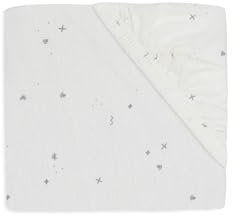Jollein Spannbettlaken Jersey - Twinkling, Sea Green - 70/75x140/150cm - 100% Baumwolle - Spannbetttuch - Oeko-TEX Zertifiziert
