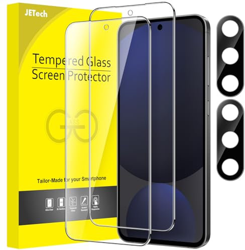 JETech Pellicola Protettiva per Samsung Galaxy S24 FE con Protezione Lente Fotocamera, Vetro Temperato Film, Compatibile ID Impronte Digitali, HD Chiaro, Pacco da 2 Ciascuno