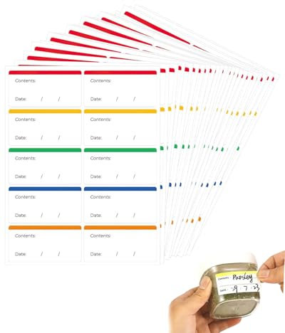 KGDUYC 40 etiquetas para congelador - Etiquetas adhesivas extraíbles, para congelador, para escribir, con tarjeta de fecha de producto, etiqueta para alimentos, frascos de refrigerador, cocina