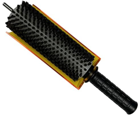 Perfeclan Skibürste mit Achsengriff und Abdeckungssatz, Skiwachsbürste, rotierende Bürste, praktische, tragbare, leichte Snowboard-Wachsbürste, Rosshaar