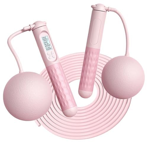 Skipping Ropes for Adults,Skipping Rope WIthout Rope,Cordless Skipping Ropes for Adults with Digital Counter for Fitness, Exercise, and Training