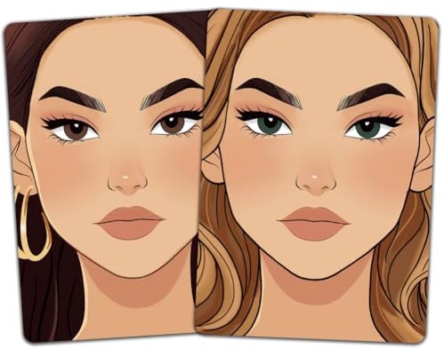 DELORIGIN 2 Stück Übungstafel Für Gesichtsbemalung Wiederverwendbar Make Up Übung Größe A4 Schaufensterpuppe Gesichts Und Körperbemalungsübung Für Make Up Anfänger (Braunes Haar Frau)