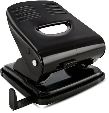 Brillaint Style Single Hole Punch Single Hole Pliers Punch One Hole Chrome Metal Perforator - 10 Sheet Capacity (2 Hole Punch (40 Sheet Capacity))