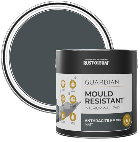 Rust-Oleum Grey Guardian Mould Resistant Wall Paint - Anthracite (Ral 7016) 2.5L