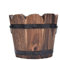 Petit tonneau en bois rétro – Pot de fleurs pour grasses | Pot de fleurs en bois | Demi-tonneau en bois pour l'extérieur | Pot de fleurs succulentes en bois carbonisé antiseptique (déballer
