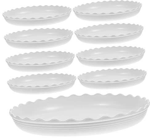 CAXUSD 10er-Set Runde Pflanzenschalen Mit Tropfpads Untersetzer Für Zimmerpflanzen Design Ohne Löcher Für Töpfe Aus Keramik Ton Und Kunststoff