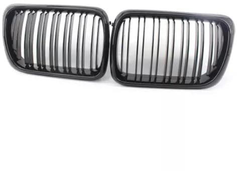 YCYHMHH Kühlergrill für BMW 3er-Serie E36 1997–1999, 2 Stück, Schwarz glänzend