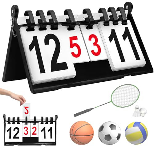 Anzeigetafel, 4-Stellig Sportwettbewerb Anzeigetafel, Punktetafel Digital, 0-31 Sportanzeigetafel, Tragbare Tisch-Scoreboard, Klappbar Zähltafel, Punktetafel Punktezähler für Wettkämpfe Indoor Outdoor