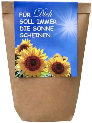 Geschenk für Frauen - Für Dich Soll Immer Die Sonne Scheinen - Anzuchtset Sonnenblumen, Geschenkidee Wundertüte, Pflanzset