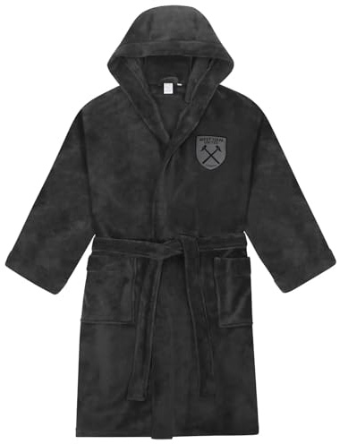 West Ham United FC Mens Dressing Gown Robe Hooded Fleece OFFICIAL Football Gift