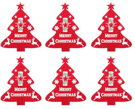 6 Stücks Geldgeschenk Weihnachten Filz,Weihnachtsverpackung für Geldgeschenke,Filzdekorationen Geldverpackung für Weihnachten Lustige Geschenk Verpackung Weihnachtsdeko zum Verschenken für Geld (#01)