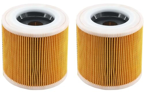 2Pcs Cartridge Filter For Karcher WD2 WD3 MV2 MV3, Wet & Dry Hoover Vacuum Cleaner Replacement