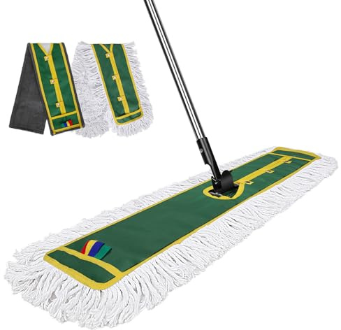 Masthome Bodenwischer 105 cm Breit, Industrie Wischmopp mit 2 Wischpads, Profi Mopp Wischer Boden mit Langer Edelstahlgriff für Mall, Hotel, Büro, Garage