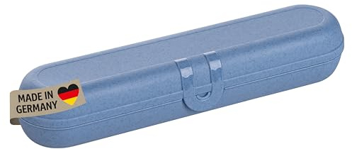 Koziol KLIKK Besteck-Etui ohne Besteck, Besteckbox to go, Outdoor Besteck-Behälter für Camping, Reise | Wiederverwendbare Besteck-Verpackung, Bestecktasche, Besteckdose (Organic Blue)