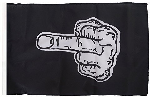 Flaggenfritze Flagge/Fahne Stinkefinger schwarz + gratis Sticker