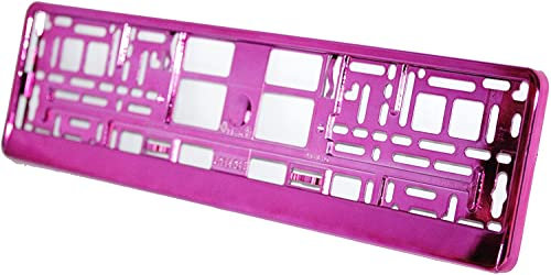 2 x CAE Industry Kennzeichenhalter Nummernschildhalter PINK CHROM Autozubehör !!!!! NICHT FÜR AT ZUGELASSEN !!!!!
