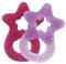 Dentistar Beißring 2er-Set – Teether für Babys & Kleinkinder ab 3 Monate – Baby Beißring mit Griff aus weichem Material zur Zahnungshilfe & Massage – Made in Germany – Pink & Lila