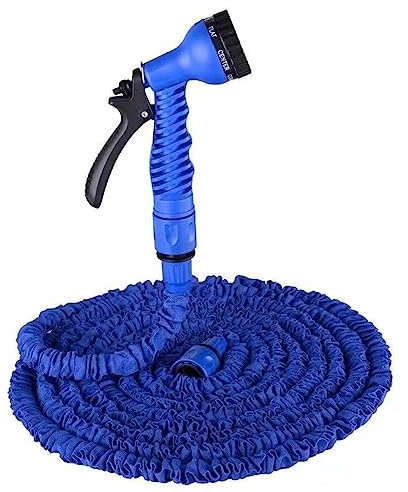 Riegolux 795229 Manguera Extensible con Pistola, Azul, 5-15 m