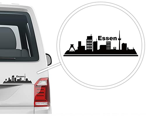 Auto-Dress Stadt Essen, Heck-Auto-Aufkleber 22cm x 10cm (200 White Gloss)