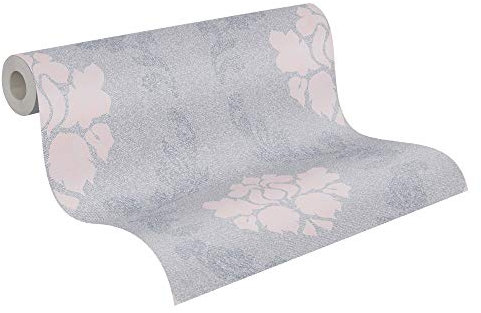 Carta Da Parati Damasco New Elegance Carta da parati tessuto non tessuto 10.05 m x 0.53 m Rosa Grigio Prodotto in Germania da A.S. Création 375523 37552-3