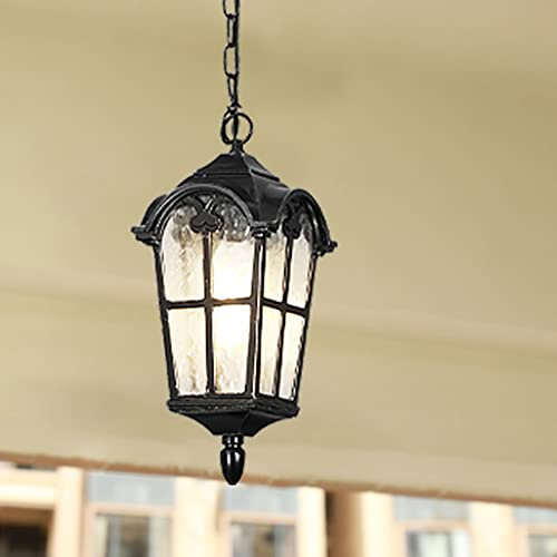Mengjay Außen Pendelleuchte Antik E27 regenfest Rustikale Hängelampe Outdoor Höhenverstellbar Outdoor Pendant Light Wasserdichter Pendellampe Balkon Eingang Garten