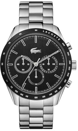 Lacoste Chronograph Quarz Uhr für Herren Kollektion Boston mit Silbernes Edelstahlarmband - 2011079