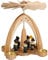 Rudolphs Schatzkiste Teelichtpyramide Natur mit Kurrende - schwarz Höhe 28cm NEU Weihnachtspyramide Holzpyramide Tischpyramide