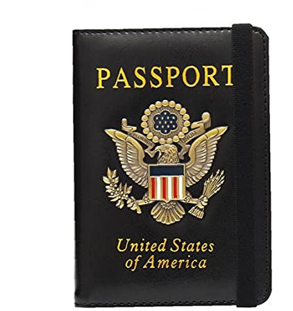 PiniceCore 1pc Passport Housse De Protection USA Passeport Titulaire avec Carte Machines À sous PU Voyage en Cuir pour Femmes Hommes