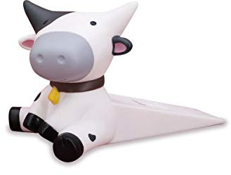Bycc Bynn Cute Dog Stopper Silicone Door Stop Decorative Animal Doorstop Door Wedge (Cow - White)