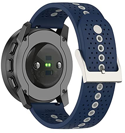 Chofit Armbänder kompatibel mit Suunto 9 Peak Strap, weiches Silikon-Sport-Ersatzarmband 22 mm Band mit bunten Löchern, Uhrenzubehör für Suunto 9 Peak Smart Watch (blau)
