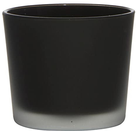 INNA-Glas Maxi Teelichtglas Alena Frost, schwarz matt, 9cm, Ø10cm - Kerzenglas