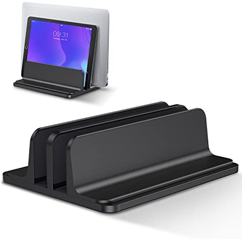 Bewahly Supporto PC Portatile, Ergonomico Supporto Computer Portatile, Staccabile Alluminio Ventilato Porta PC per MacBook Pro/Air, HP, Dell, Lenovo, MateBook, 10-17 Laptop Stand (Nero)