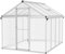 Outsunny 6 x 8ft Polycarbonate Greenhouse with Rain Gutters, Large Walk-In Green House with Door and Window, Garden Plants Grow House with Aluminium Frame and Foundation