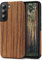 TENDLIN Kompatibel mit Samsung Galaxy S22 Plus Hülle Holz und TPU Silikon Hybrid Handyhülle (Rotes Sandelholz)